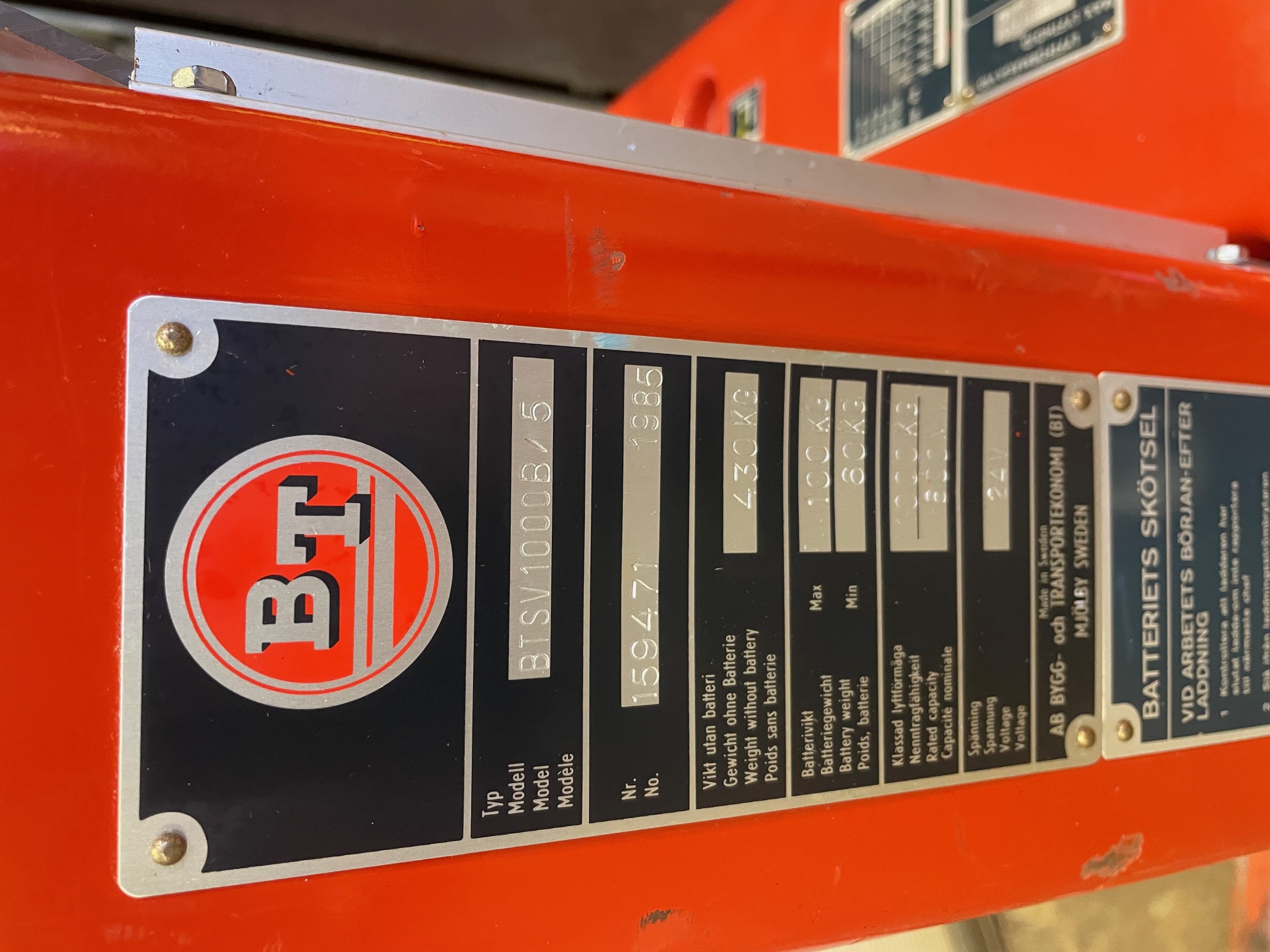 BT SV1000B/5 handdragen staplare i lager bild 2